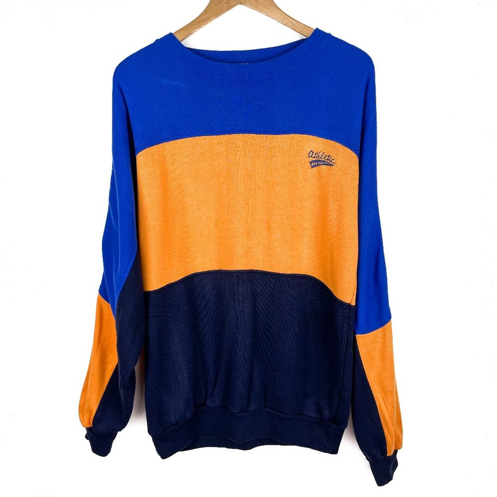 VTG Dunlop | Colorblock Crew Neck Sweatshirt | M